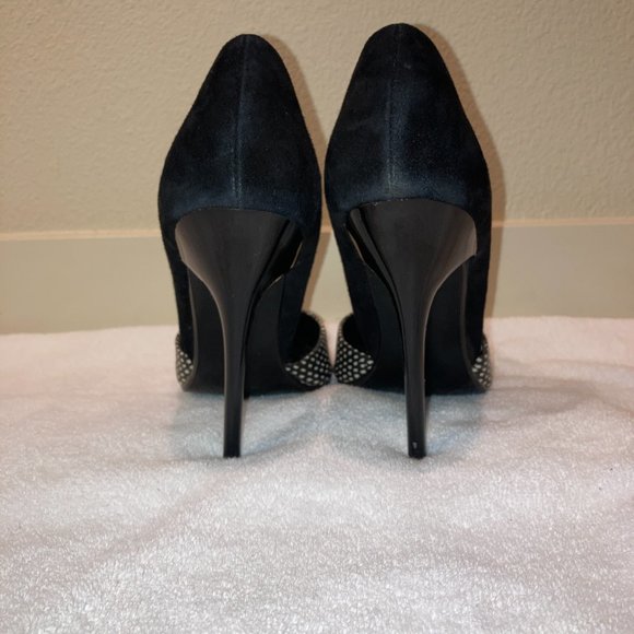 Steve Madden Varcityy Black & White Snakeskin Print Leather Stiletto Pump Heel - Picture 4 of 8